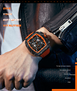 Reloj de Cuarzo Cuadrado Multifunción Mini Focus 0399G de Primera Marca, Nuevo, para Hombre, Resistente al Agua, con Calendario, Correa de Silicona, Reloj Masculino - Product Image 6