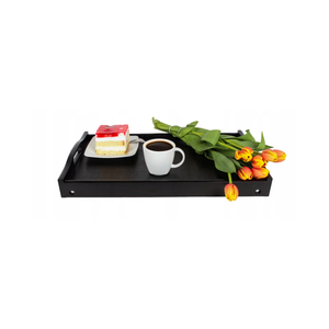 Plateau de Table de petit déjeuner en bois de pin noir avec pieds pliants Table de lit de cuisine moderne à un niveau pour hôtel et usage domestique - Product Image 2
