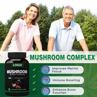 Capsules de Complexe Adaptogène de Champignons Cordyceps, Reishi, Crinière de Lion, Chaga 500mg 90 gélules – Énergie et Soutien Immunitaire – Marque Privée OEM