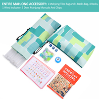 Mahjong américain rose rouge pour l'été, ensemble complet de 160 tuiles en mélamine avec sac, supports et poussoirs, cadeau de fête