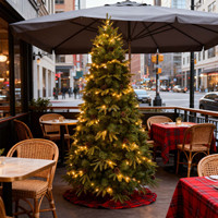210cm Premium Künstlicher Weihnachtsbaum mit Tannenzapfen, Realistischer Grüner Christbaum für Heim- und Hoteldekoration