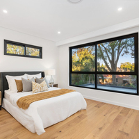 Fenêtres en aluminium à auvent de style villa française moderne, double vitrage, norme australienne AS2047, fenêtres commerciales, moustiquaire