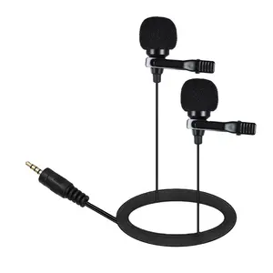 Jingulanzi-Microphone Lavalier double tête, mains-libres, 1.5m, Mini-cravate à revers, pour iPhone, pour Interview, powerpoint, réunion