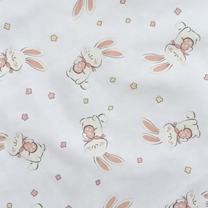 Tissu en mousseline de coton doux 100% à <span class=keywords><strong>double</strong></span> couche, imprimé avec de jolis dessins de lapins et d'étoiles, pour couverture d'emmaillotage et literie pour bébé - Product Image 4