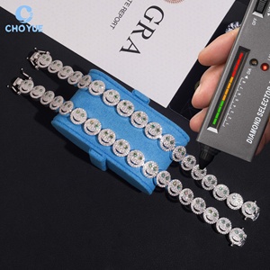 Smile Design Moissanite Cuban Link <b>Bracelet</b> Rhodium Plated <b>Solid</b> 925 <b>Silver</b> Hiphop Iced Out Jewelry - Product Image 5