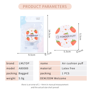 LMLTOP BB CC Crème Poudre Libre Air Cushion <span class=keywords><strong>Puff</strong></span> Doux Non-Latex Cosmétique Maquillage <span class=keywords><strong>Puff</strong></span> Petit <span class=keywords><strong>Puff</strong></span> à Poudre Fruité Marque Privée A80089 - Product Image 2