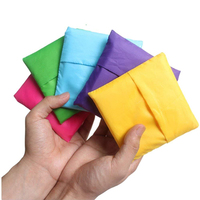Tas Belanja Lipat Ramah Lingkungan dari Polyester dan Nylon, Dapat Digunakan Kembali, Portabel, dengan Logo