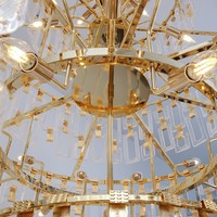 Lustre moderne de style italien, grand lustre en cristal pour mariage, luminaires suspendus de luxe pour salon avec télécommande