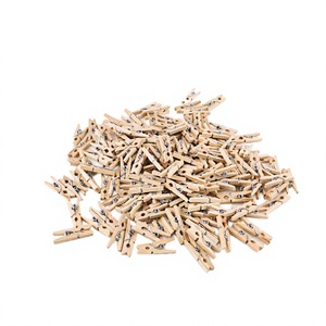 Pinces à linge en bois de haute qualité, 130 pièces, 1,4 pouce, mini, naturelles - pour baby shower, loisirs créatifs, bricolage, salon - Product Image 4