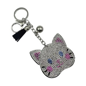 Porte-clés Chaton en Cristal Scintillant avec Pendentif de Sac pour <span class=keywords><strong>Femme</strong></span>, Motif Chat de Dessin Animé Porte-Bonheur, avec Pompon Diamant et Clochette - Product Image 4