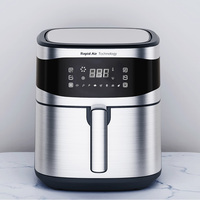 FRITEUSE À AIR Électrique Professionnelle 1500W 5.5L Avec Plaque Crisper Ready Bell Ring Protection Contre La Surchauffe
