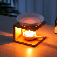 Aromathérapie décoration de la maison pour Yoga méditation en bois brûleur à huile essentielle parfumée cire fondre brûleur en céramique