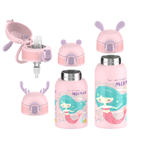 Botella Térmica Infantil SilverJet de Acero Inoxidable con Diseño de Sirena, 550 ml, Portátil, Tapa Libre de BPA, Mantiene la Temperatura de 12 a 24 Horas