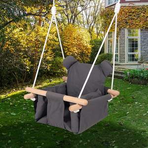 Siège de balançoire <span class=keywords><strong>suspendu</strong></span> en bois <span class=keywords><strong>pour</strong></span> bébé en <span class=keywords><strong>toile</strong></span> de coton - Product Image 4