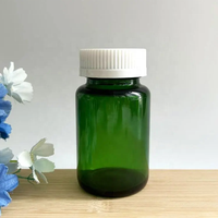 Bouchon de sécurité pour enfant bouche large ambre bleu vert Packer pharmacie petite bouteille de pilule pot en verre pour capsules de complément alimentaire