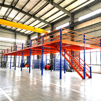 Système de rayonnage en mezzanine à structure en acier peu encombrant, robuste, pour l'extension de stockage en entrepôt