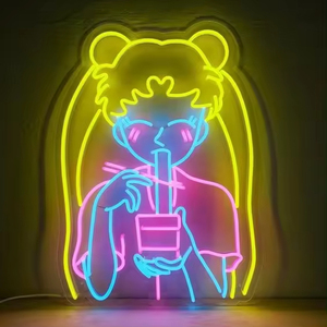Sailor Moon, envío directo, diseño gratis, sin MOQ, Led personalizado, nombre de neón, tableros de letreros iluminados para dormitorio, decoración de animación de dibujos animados - Product Image 1
