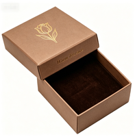 Boîte cadeau personnalisée avec couvercle mat, estampage à chaud doré, motif papillon, étoile, floral, boîte à bijoux carrée vide en papier