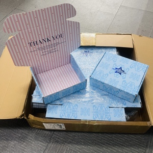 Boîtes d'emballage personnalisées noires et roses pour produits, papier de soie ou papier <span class=keywords><strong>cadeau</strong></span> et cartes de <span class=keywords><strong>remerciement</strong></span> - Product Image 4