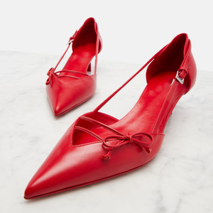 Scarpe da Donna Taglia Grande 45 con Taglio Laterale, <span class=keywords><strong>Tacco</strong></span> <span class=keywords><strong>Basso</strong></span>, Vestibilità Larga, Décolleté Eleganti a Punta, <span class=keywords><strong>Sandali</strong></span> Slip-on con Fiocco - Product Image 6