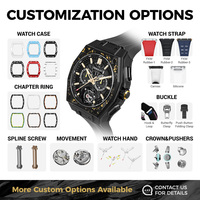 Montre automatique squelette tourbillon pour homme CRONUSART, lumineuse, étanche, bracelet en fibre de carbone, montre-bracelet de luxe