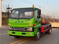 Camion à benne basculante électrique pur JAC 4x2 de 12 tonnes |   Véhicule de collecte des déchets multi-conteneurs zéro émission