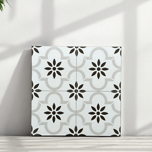 Piastrelle per pavimenti <span class=keywords><strong>e</strong></span> pareti geometriche antiscivolo in gres porcellanato moderno in <span class=keywords><strong>bianco</strong></span> <span class=keywords><strong>e</strong></span> nero 400x400 - Product Image 5