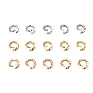 不同尺寸的o型圈金色玫瑰色批发开式跳环，用于DIY珠宝的发现