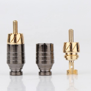 RASANTEK Connecteur audio <span class=keywords><strong>RCA</strong></span> plaqué or 5mm mâle <span class=keywords><strong>Double</strong></span> Lotus Wire Connectors Audio Video <span class=keywords><strong>RCA</strong></span> Male Connector for <span class=keywords><strong>RCA</strong></span> Cable - Product Image 1