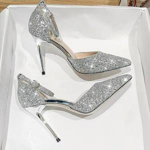 Confortable mode nouvelles femmes chaussures polyvalent rétro Niche Design sens <span class=keywords><strong>petit</strong></span> cuir bout pointu talons hauts - Product Image 5