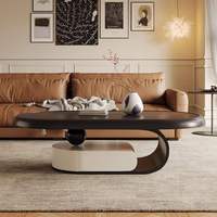 Table basse rectangulaire contemporaine avec rangement intégré pour hôtel et salon