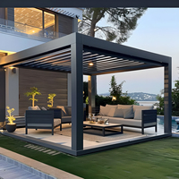 Pergola rétractable 3x3 3x4 en alliage d'aluminium thermolaqué, imperméable, écologique, autoportante pour événements et fêtes