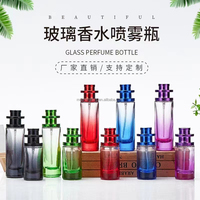 Flacon de parfum de luxe personnalisé, cylindrique en verre avec atomiseur, dégradé de couleurs épaissi, 20 ml, 30 ml