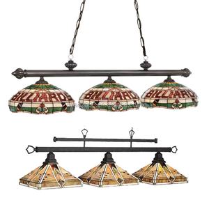 Lampe suspendue de style Tiffany pour table de billard, 59 pouces, 6 lumières, lustre en verre teinté, abat-jour rond de taille moyenne, éclairage LED, poker - Product Image 3