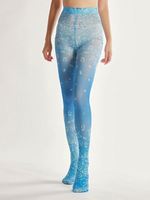 Collants érotiques blancs à imprimé floral bleu, à découpes, pour enfants, avec images lesbiennes, pour la vente en gros
