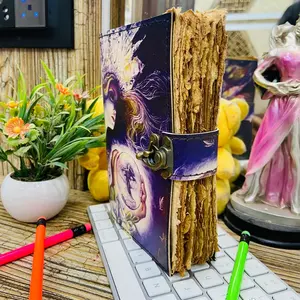 Diario de cuero de bruja hecho a mano natural, libro de hechizos de sombras, diario Grimoire para amor, libro de artista, Bloc de notas de libro de texto - Product Image 5