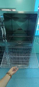 Cuccia per cani professionale a 4 sezioni-gabbia chiudibile a chiave in acciaio inossidabile con ruote per cliniche veterinarie e imbarco - Product Image 5