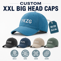 Casquette de baseball YKZG XXL pour grandes têtes, 68 cm, coupe profonde, style Dad Hat, 100% coton, vierge, broderie personnalisée, vente en gros