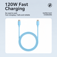 Kabel Pengisian Cepat 120W 6A 5A Super Charge Dual Type C Kabel Pengisi Daya Cepat Kabel Sinkronisasi Data Ponsel