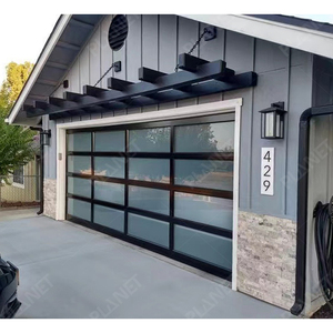 <span class=keywords><strong>Porte</strong></span> <span class=keywords><strong>de</strong></span> <span class=keywords><strong>garage</strong></span> sectionnelle en verre à vue complète en aluminium noir moderne, <span class=keywords><strong>type</strong></span> tendance, automatique, électrique, télécommandée - Product Image 6
