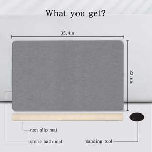 Tapete de Baño Super Absorbente de Diatomeas Grises, Impermeable, de Secado Rápido, Antideslizante, Tamaño Personalizable, Moderno - Product Image 5