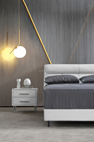 Muebles de dormitorio Cama doble Venta directa de fábrica Cama suave moderna Almacenamiento de cuero sintético