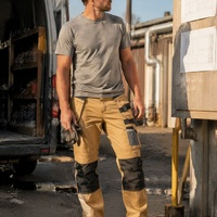Pantalon de travail pour homme en tissu ripstop durable, avec genouillères renforcées et poches, pour chantier, uniforme de sécurité mécanique