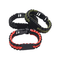 Bracelet de survie tactique personnalisé pour la chasse en plein air, bracelet tissé, porte-clés, cordon, équipement d'urgence pour le camping et la randonnée