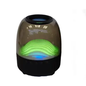 Portable diamond smart small bluetooth transparent speaker with led light RGB home stereo speaker cheap wireless speakers