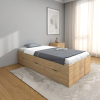 Meistverkauftes Modernes 2256 Einzelbett mit Holzplattform-Bettrahmen, Schön Ergänzend zur Vielfalt an Schlafzimmermöbeln, für Hotel- und Krankenhausnutzung