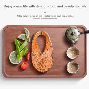 Plateau en bois rectangulaire de style japonais moderne plat occidental jetable poli pour tasse à thé dessert pour la maison ou la fête - Product Image 1