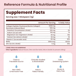 Integratore per la Difesa del Collagene e lo Schiarimento della Pelle per Adulti, Polvere di Elettroliti - Bustine Idratanti al Kiwi e Fragola con Biotina - Product Image 3