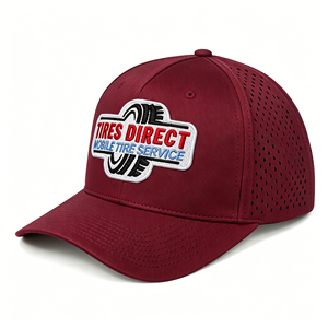Casquette de sport imperméable pour homme style Melin 5 panneaux avec trous hydro-laser, logo brodé personnalisé, vente en gros - Product Image 6