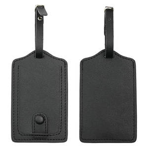 Étiquettes de bagages en cuir de haute qualité, accessoires de mariage, étiquette de bagage noire personnalisée avec carte en papier, étiquettes de bagages en cuir - Product Image 1